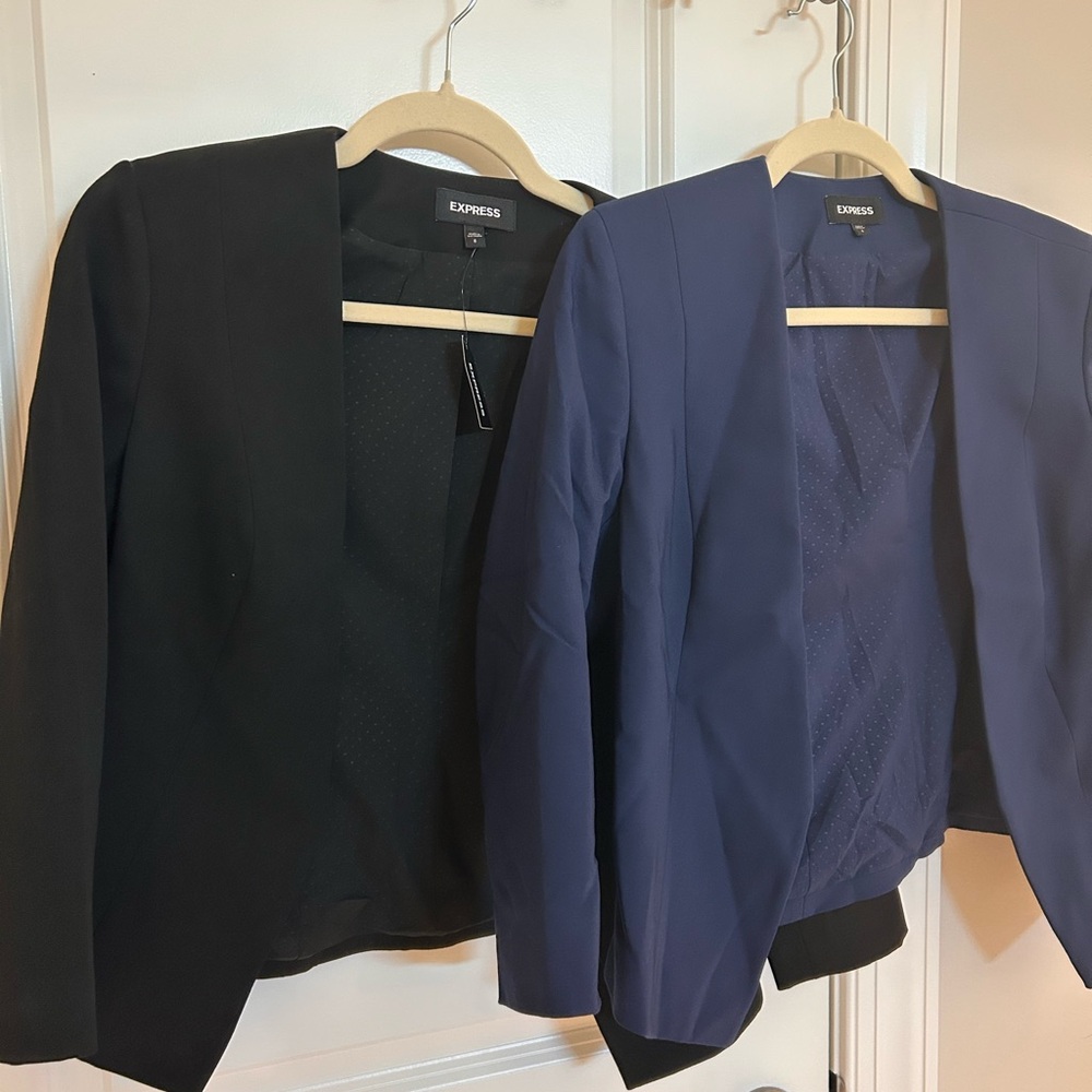 Express Women's Black and Navy Blazers